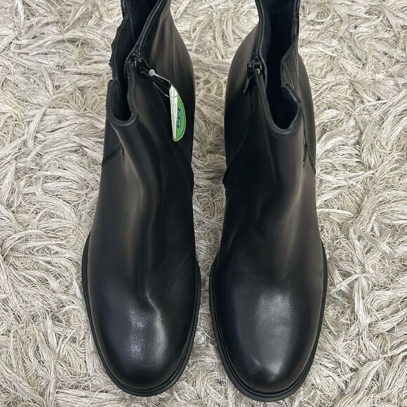 NWOB Paul Green Sahara Block Heel Chelsea Boots in Black Leather Sz UK 7/US 9.5 - Picture 7 of 13